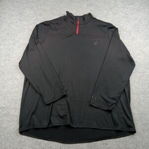 Spyder Active Pullover Mens 2XL Black 1/4 Zip Long Sleeve Stretch Ski Top